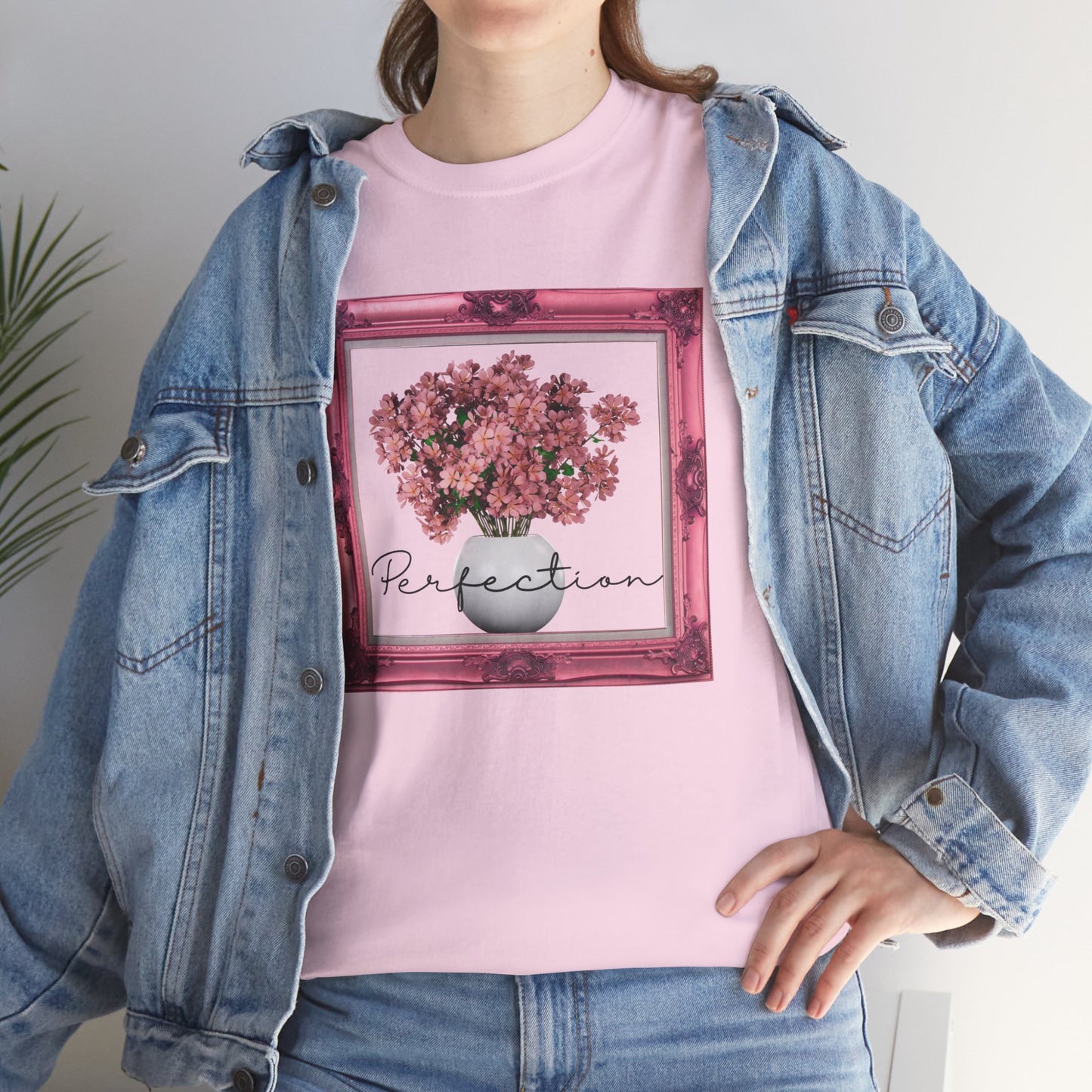 Flower Frame Unisex Heavy Cotton Tee - 'Perfection' Design