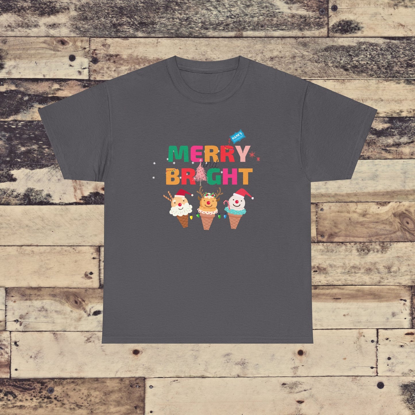 Merry and Bright. Adult Heavy Cotton Tee