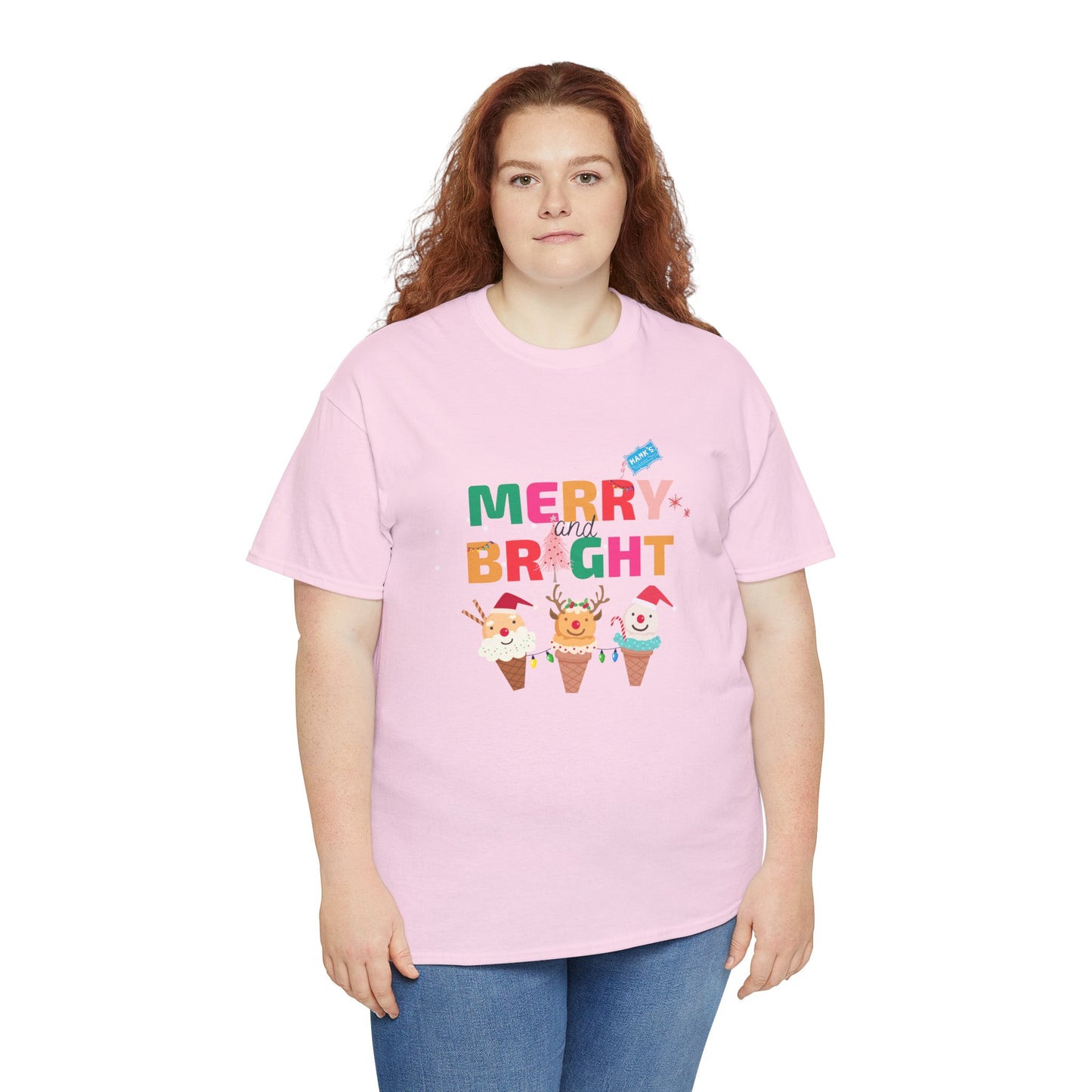 Merry and Bright. Adult Heavy Cotton Tee