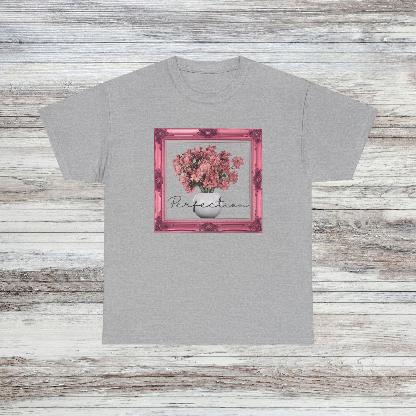 Flower Frame Unisex Heavy Cotton Tee - 'Perfection' Design