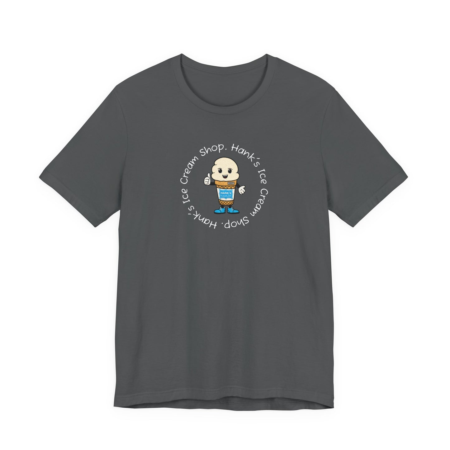 Hank's Ice Cream Shop T-Shirt — Cute Cartoon Scoop Logo Tee