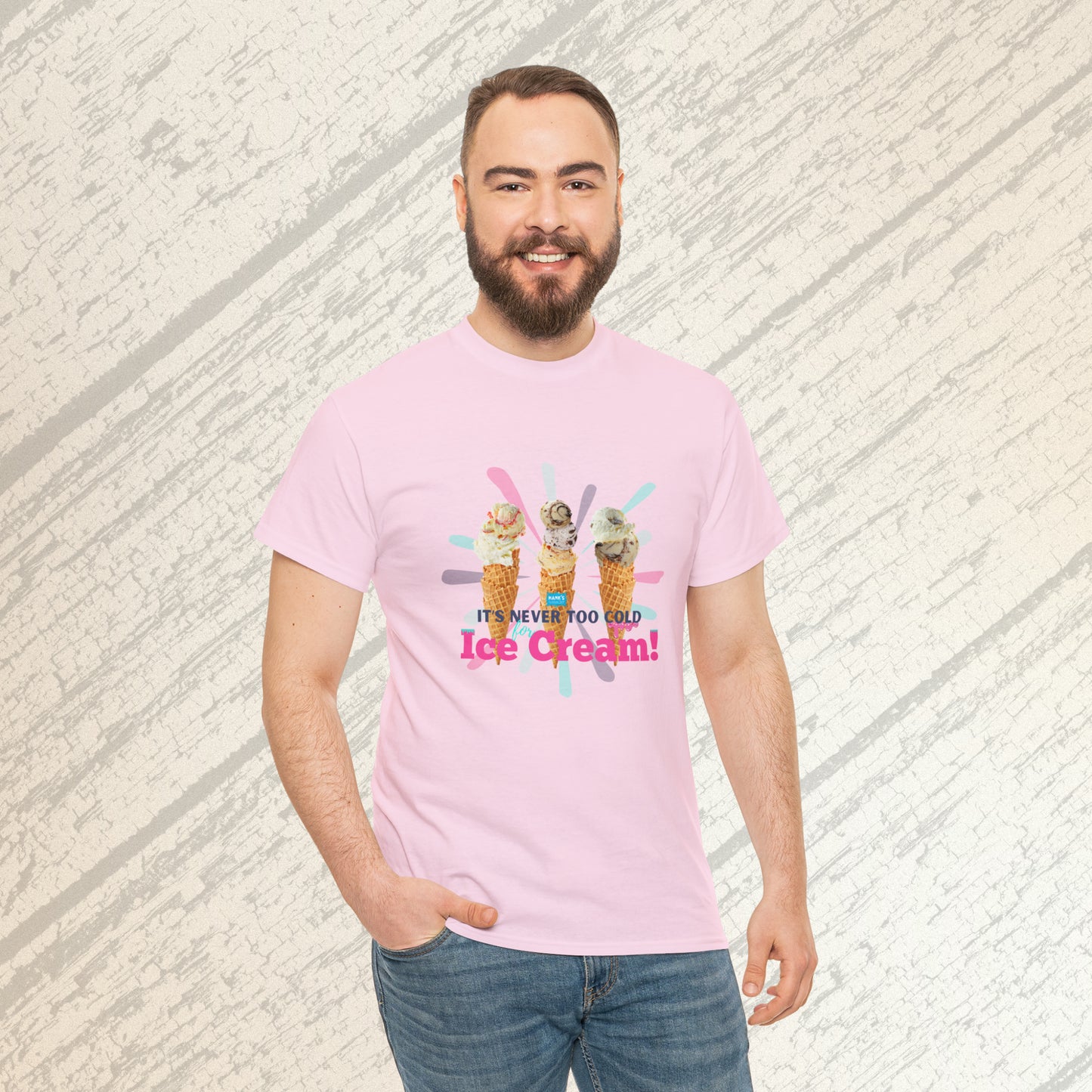 It's never too cold for ice cream. Adult Heavy Cotton Tee