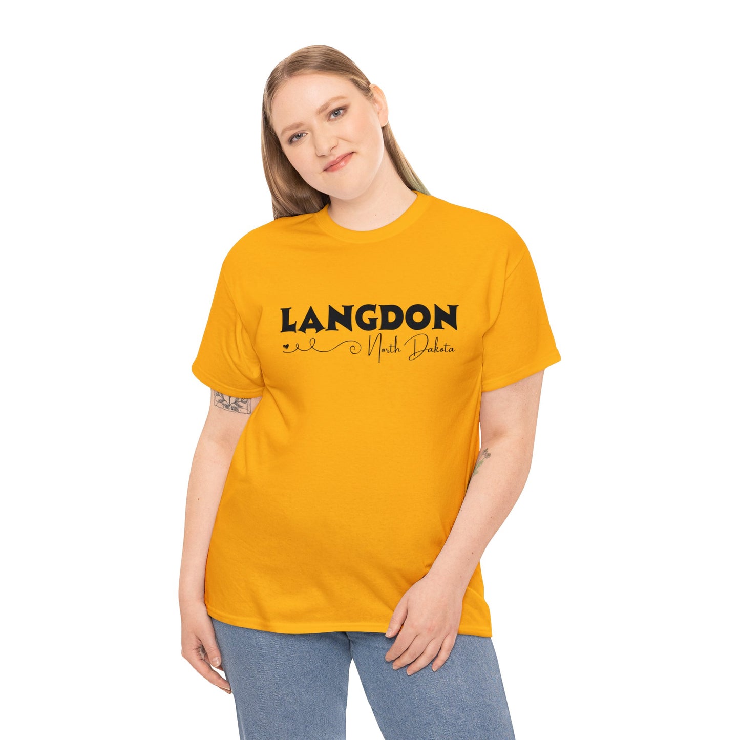 Langdon ND Adult Heavy Cotton Tee