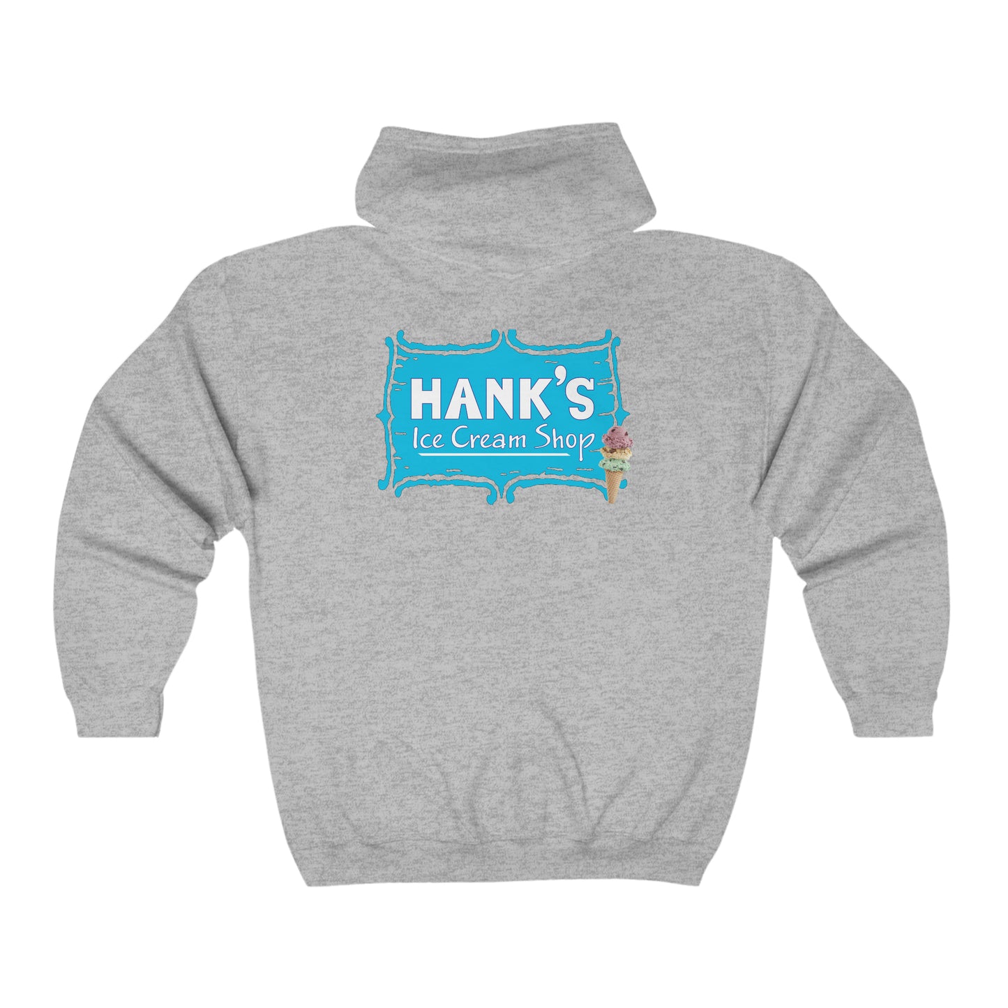 Hank's logo. Adult Heavy Blend™ Full Zip Hooded Sweatshirt