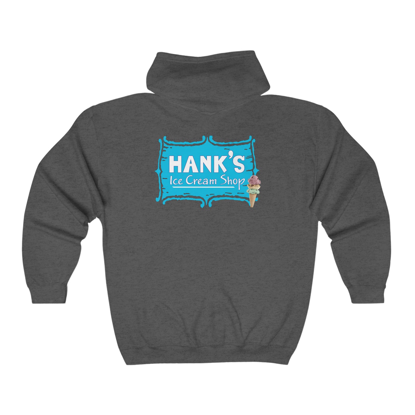 Hank's logo. Adult Heavy Blend™ Full Zip Hooded Sweatshirt