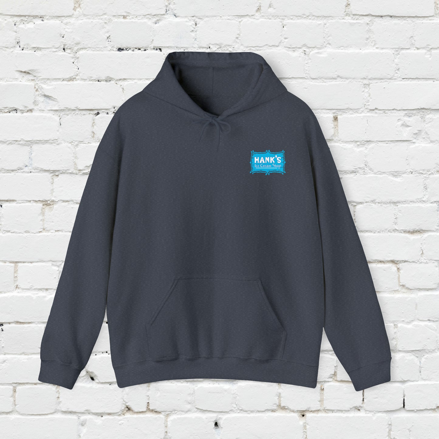 Hank's Hoodie double logo. Adult Heavy Blend™ Hooded Sweatshirt