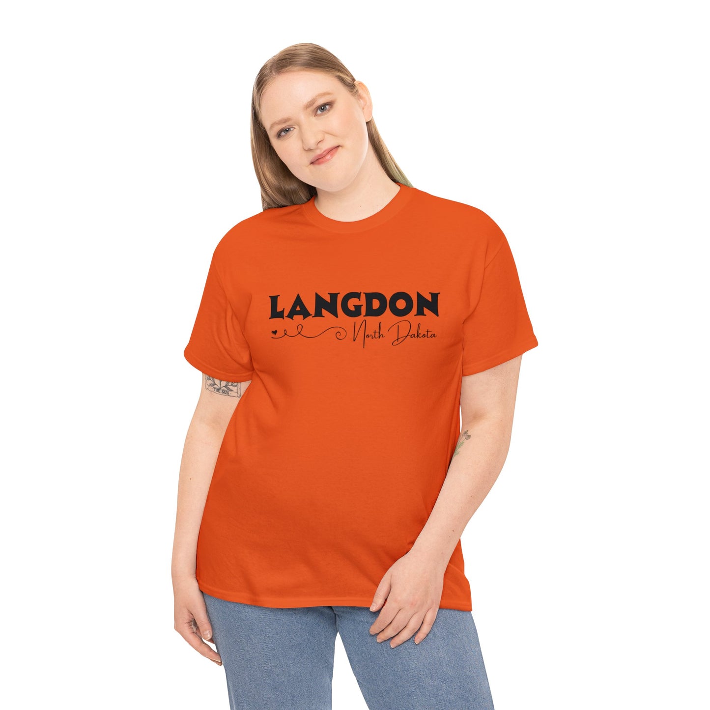 Langdon ND Adult Heavy Cotton Tee