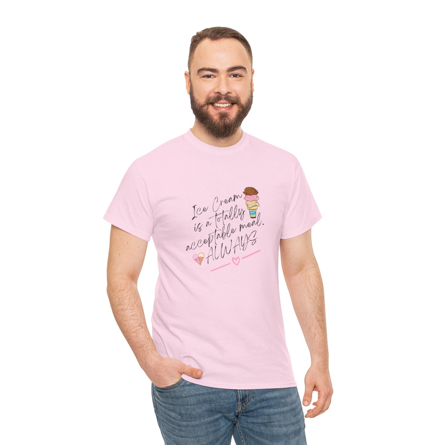 Ice cream is a totally acceptable meal. Adult Heavy Cotton Tee