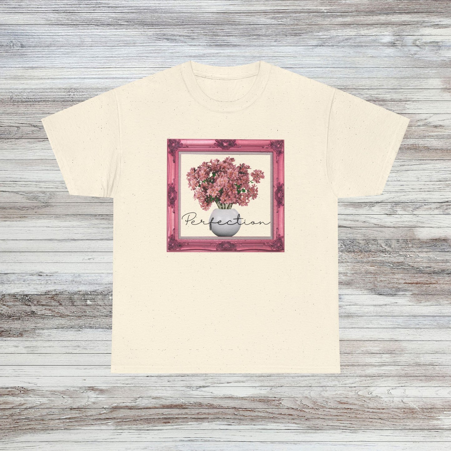 Flower Frame Unisex Heavy Cotton Tee - 'Perfection' Design