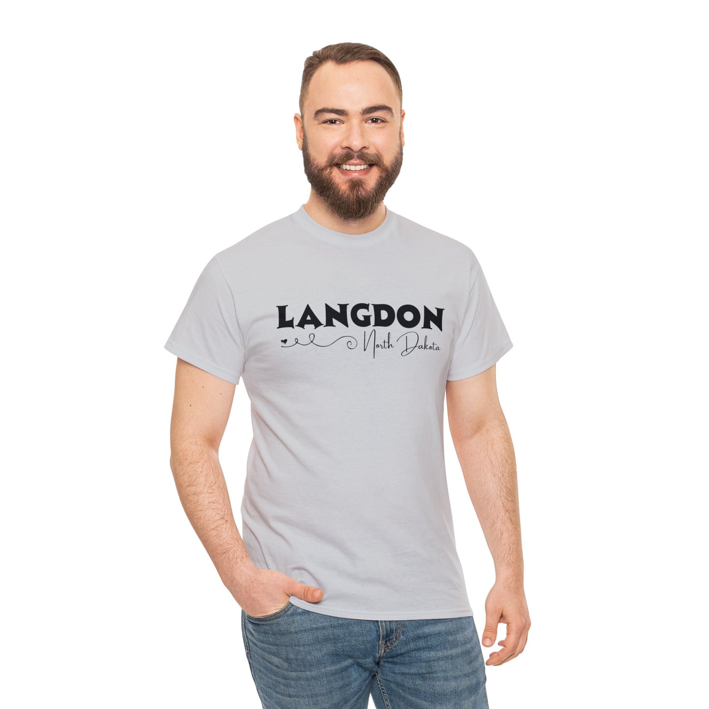 Langdon ND Adult Heavy Cotton Tee