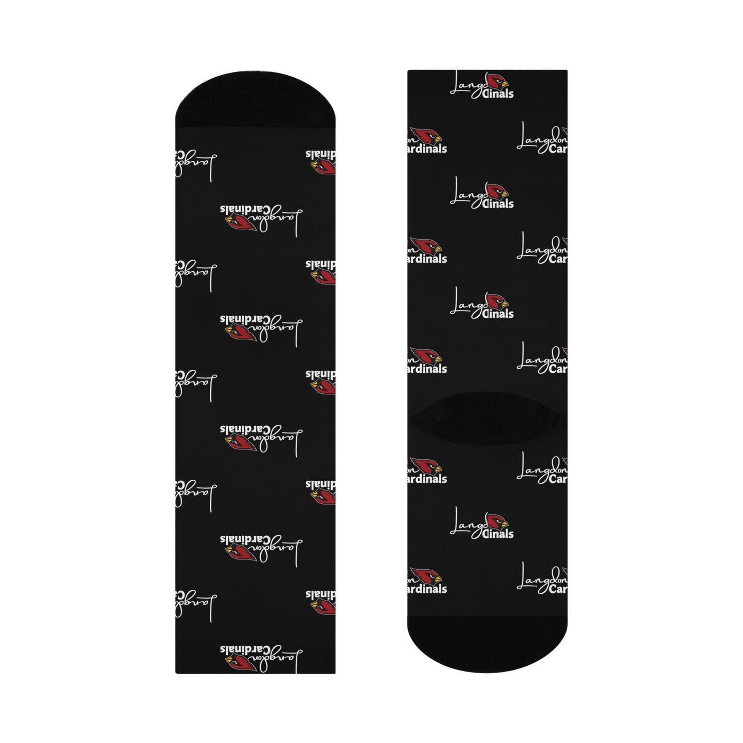 Langdon Cardinal White Logo Cushioned Crew Socks