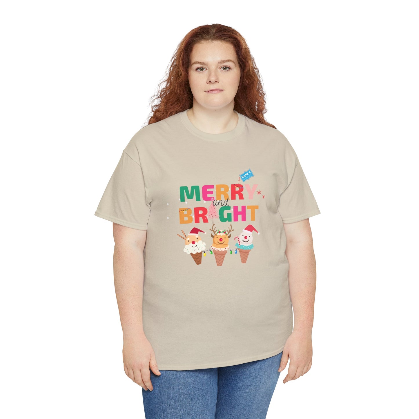 Merry and Bright. Adult Heavy Cotton Tee