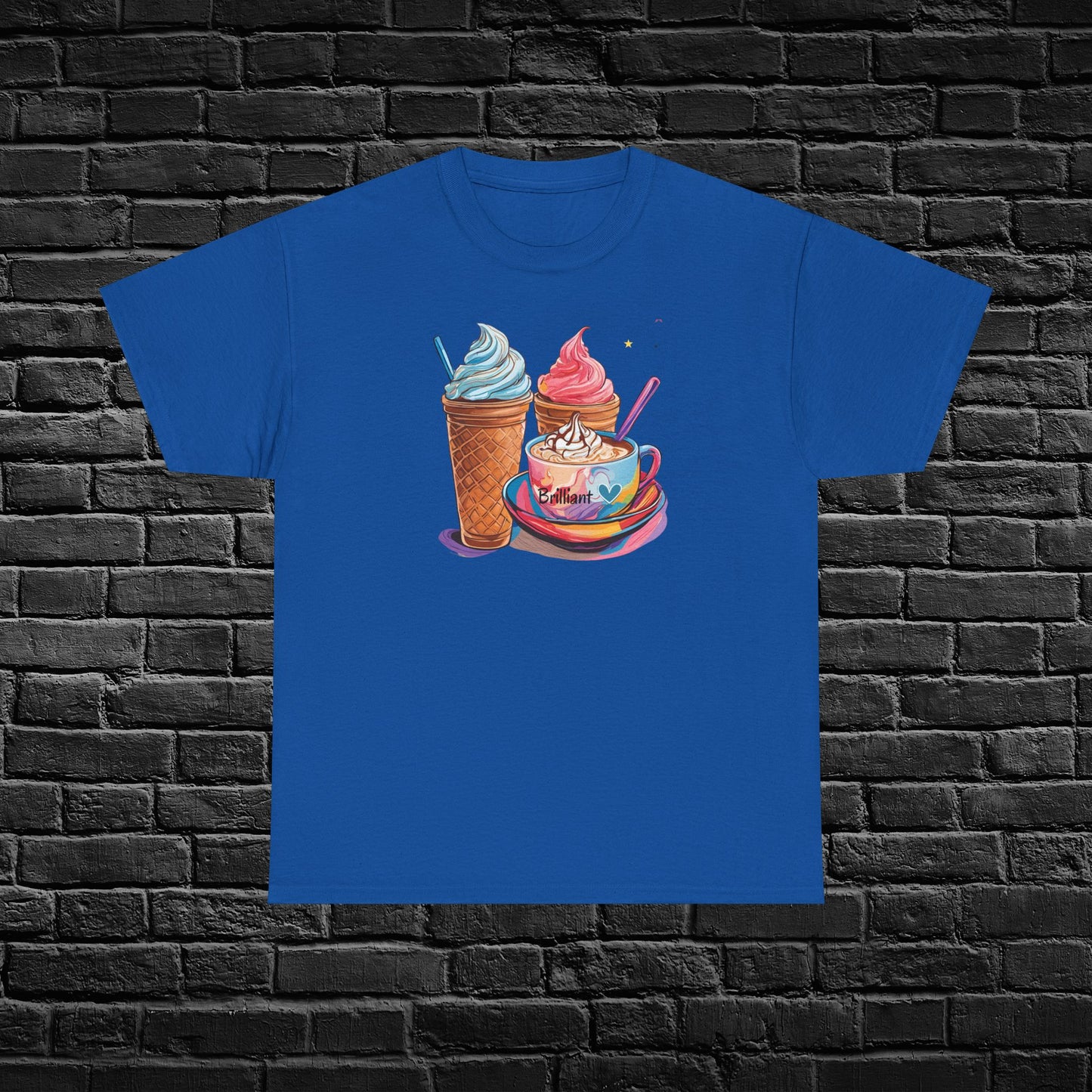 Brilliant Ice Cream Unisex Heavy Cotton Tee - Perfect for Summer Fun