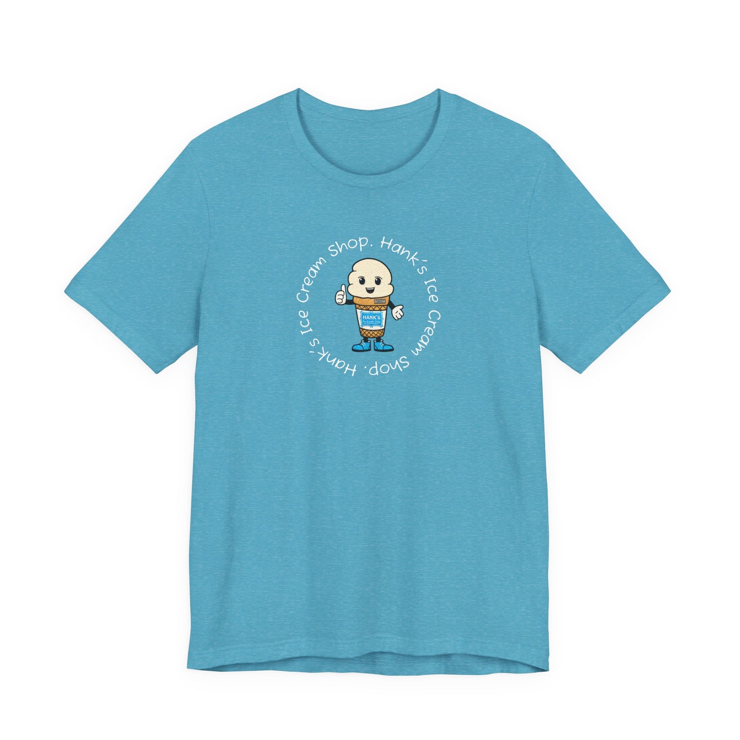 Hank's Ice Cream Shop T-Shirt — Cute Cartoon Scoop Logo Tee