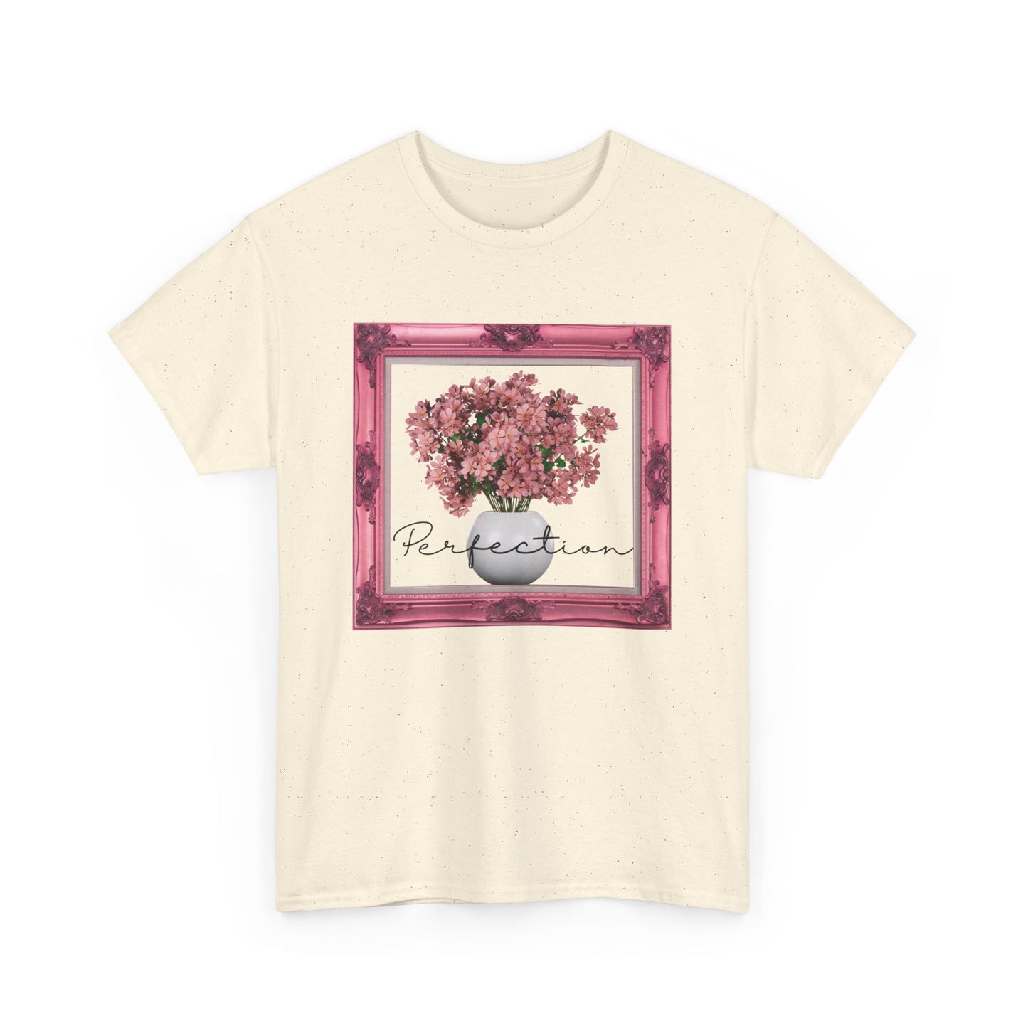 Flower Frame Unisex Heavy Cotton Tee - 'Perfection' Design