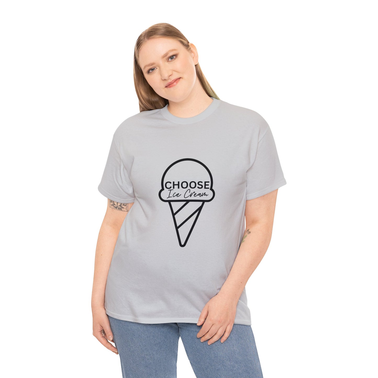 Choose Ice Cream. Adult Heavy Cotton Tee