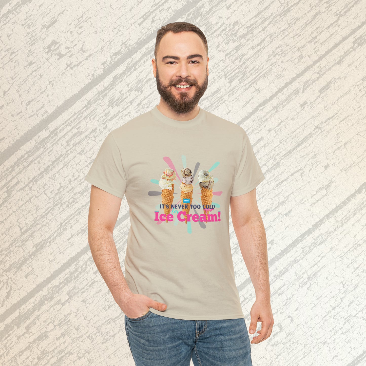 It's never too cold for ice cream. Adult Heavy Cotton Tee