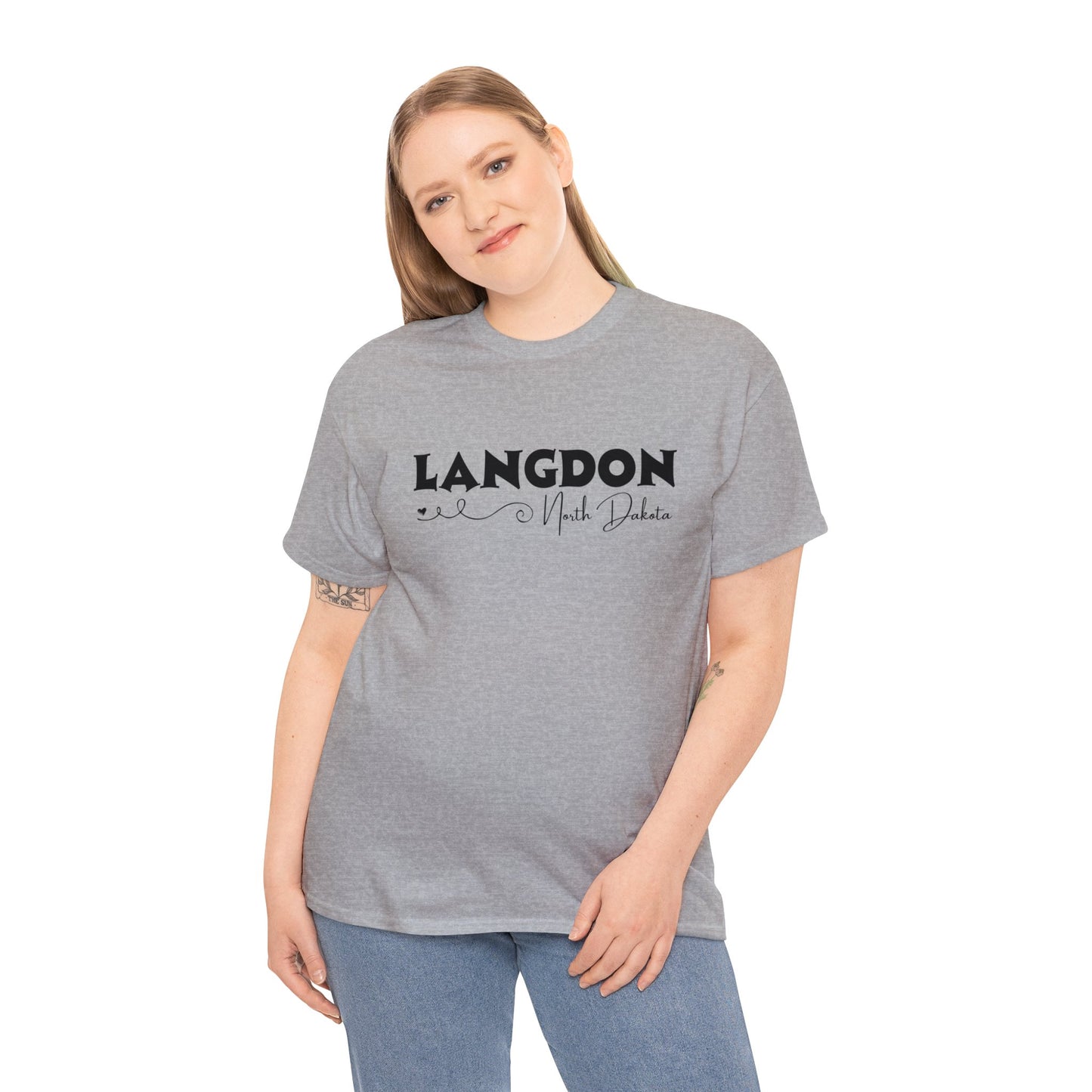 Langdon ND Adult Heavy Cotton Tee