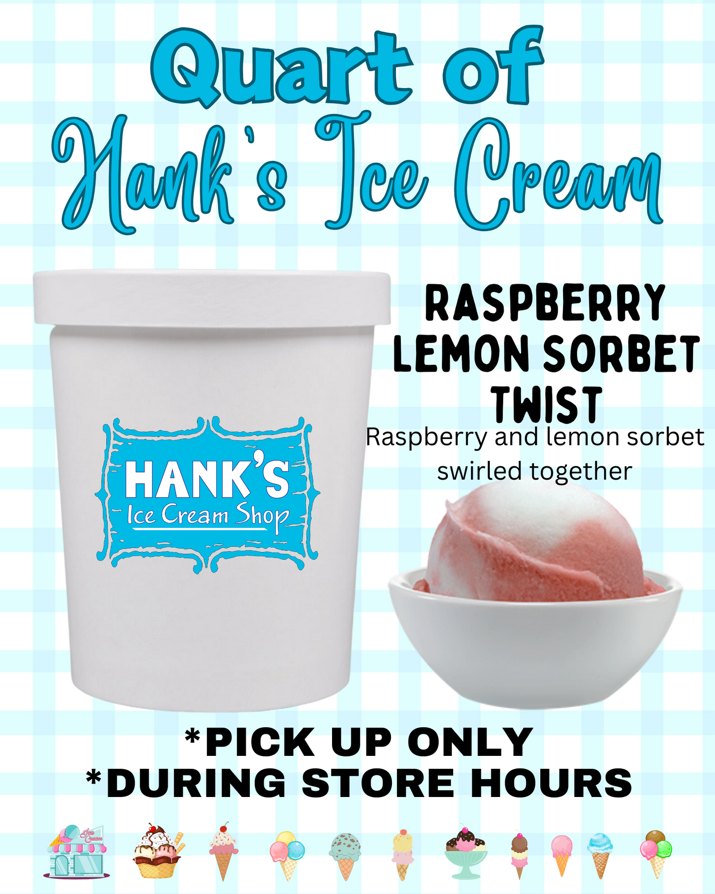 Quart of Raspberry Lemon Sorbet Twist